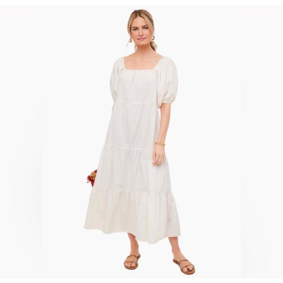 Faithful The Brand Shell Ronan Short Sleeve Tiered Cream Dress Size XS - Picture 1 of 9